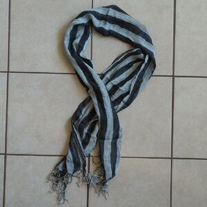 Striped Black and Gray Women's Scarf